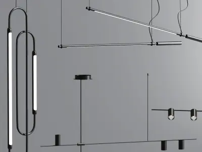 Link LED Pendant Light Collection 3D model