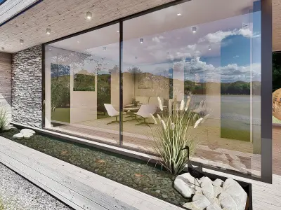 EMA 54 vacation house residential house tiny house Low-poly 3D model