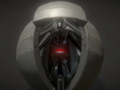 Sphere bot with Animations Low-poly 3D model