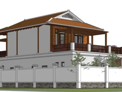P188-Sketchup 1010 house architecture 3D model