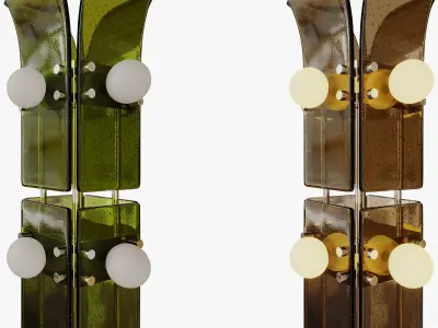 Palm Floor Lamp Blue Green Works 3D model