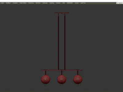 Modern Glam 6 light Orb Seeded Glass Chandelier Low-poly 3D model