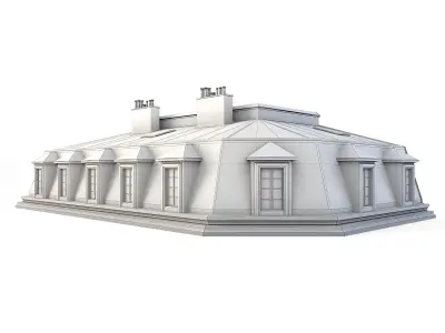 Tenement Building Roof Floor Low-poly 3D model