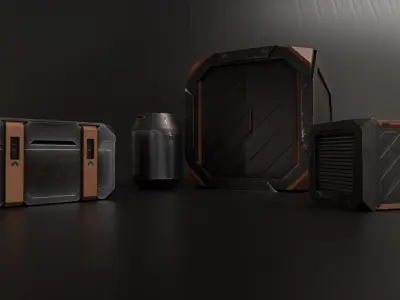 Sci-Fi Crates pack - Game ready Low-poly 3D model