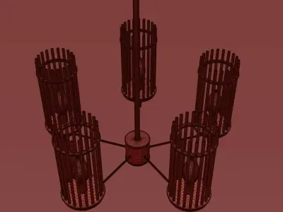 Formia pendant chandelier with transparent shades 3D model