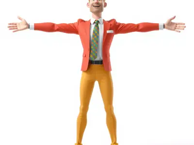 Animated Character in Orange Suit Model Pack Low-poly 3D model
