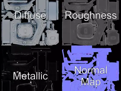 Futuristic SciFi Door Model Pack for Games and Renderings Low-poly 3D model