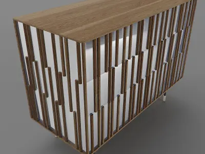 Drops Night Chest of Drawers  and Bedside Drawer 3D Model Pack