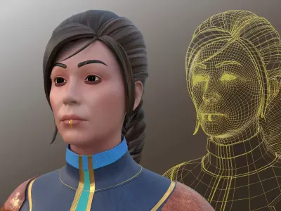 Sci-Fi Girl Character Model Low-poly 3D model