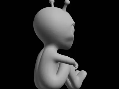 Cute Alien Figure Sci Fi Character 3D print model