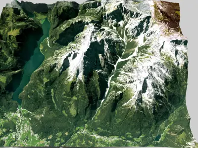 Mountain landscape Watzmann Germany 3D model