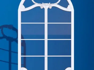 Classic French door and window 3D model