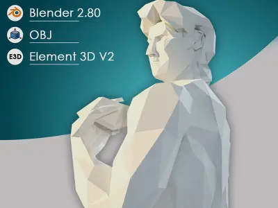 Low Poly Statue of David Low-poly 3D model