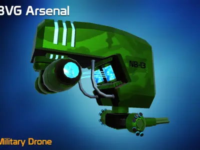 Military Drone - HQ Low-poly 3D model