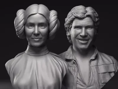 Leia and Han Solo 3d printable bust collection 3D Model Pack