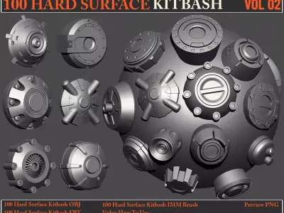 100 Hard Surface KITBASH VOL 02  3D model
