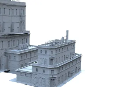 City High Street with Angel hotel 3D model