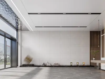 hotel lobby 3D model 11