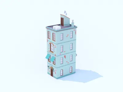 Italian Building number 1 Low Poly Low-poly 3D model