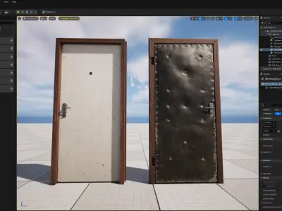 Old door Low-poly 3D model