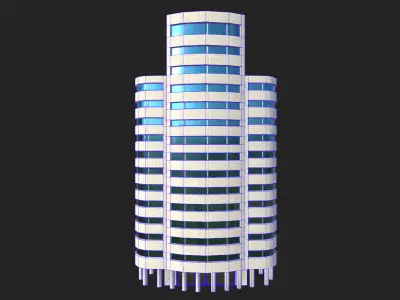 Low Poly Building  Game Ready Low-poly 3D model