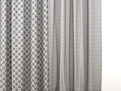 Curtain blackout with sheer curtains 3D model