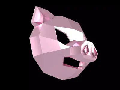 Lowpoly Pig Mask V1 003 Low-poly 3D model