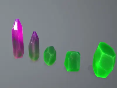 Crystal Set Low-poly 3D model