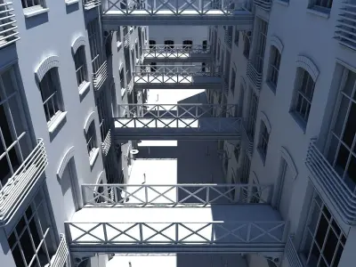 3D Building Alleyway 3D model
