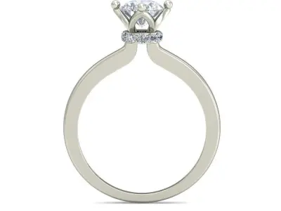 Light Weight White Gold Diamond Ring  -VJR36 3D print model