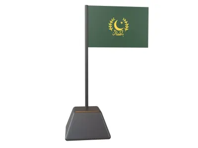 Presidential standard of Pakistan 1974 Flag Low-poly 3D model