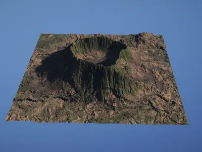 Landscape Environment Volcano Snow 19 Low-poly 3D model