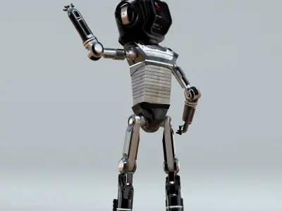 LED Machine Cartoon Robot Rigged Version 3D model
