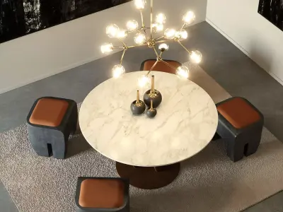 Dining Room Midnight Low-poly 3D model