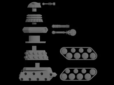 05 D-A-L-E-K - Berserker- 32mm Miniature -  3D print model