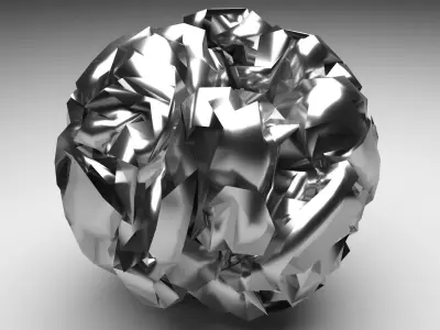 Crumpled Aluminium Foil 3D model