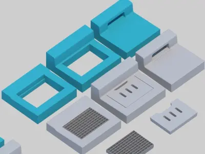 L-shaped gutter Street culvert Type 1 3D model