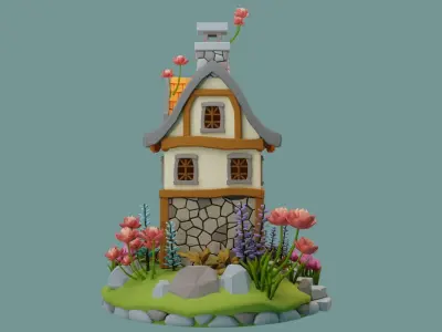 Cartoon House 4 3D model