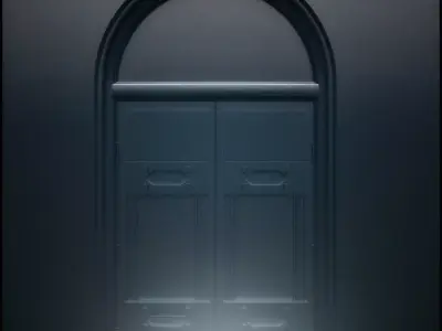 Heaven door with light 3D model