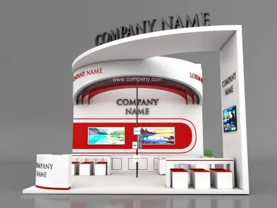 Booth Exhibition Stand Stall 6X6m Height 500 cm 3 Side Open 3D model buy