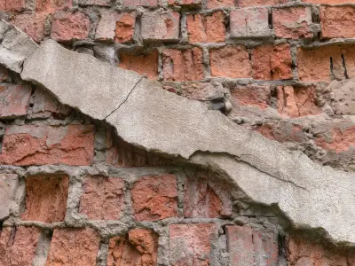 Brick ruined wall with wires Low-poly 3D model