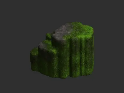 Cave Platform 1 - Moss 2 Low-poly 3D model