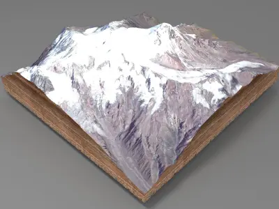 Mount Kazbek 5037 meters Georgia 3D model