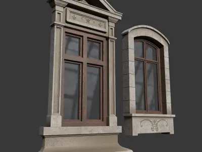 Classic PBR Windows Collection 2 Low-poly 3D model
