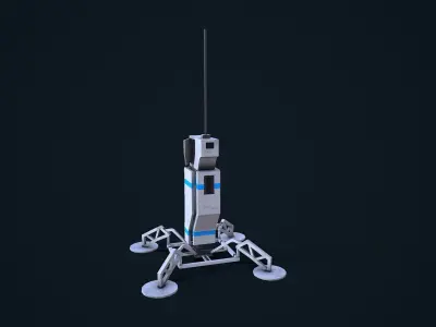 Sci-Fi Beacon Low-poly 3D model