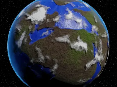 Planet Z fiery in space Low-poly 3D model