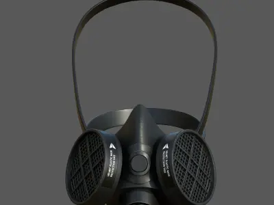 Gas mask helmet 3d protection plastic Black  Low-poly 3D model