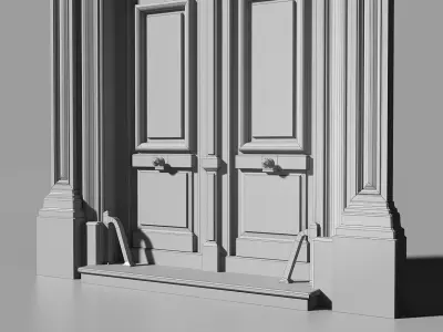 Neoclassic door Low-poly 3D model