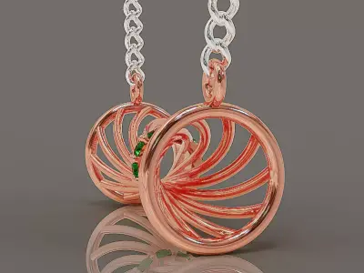 Elegant twisted wire bow necklace with central stone setting Free 3D print model