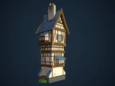 Bavarian tavern Low-poly 3D model